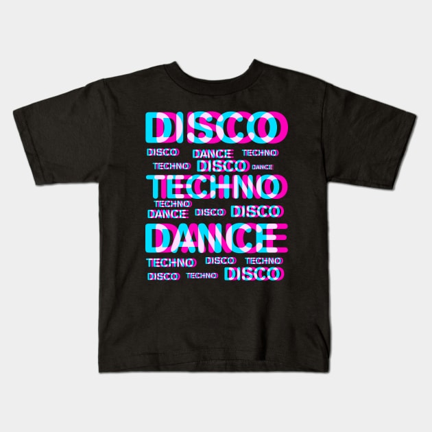 Disco dance techno Kids T-Shirt by albertocubatas